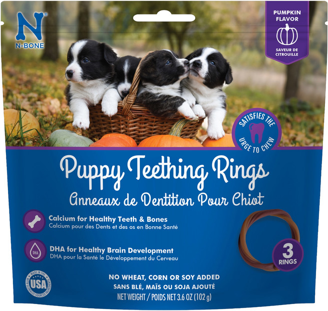 Puppy Teething Rings 幼犬耐咀嚼潔牙圈, 102g, 1包, 南瓜風味