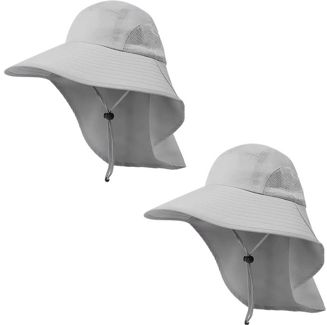 바코젤 햇빛가리개 트레킹 낚시 등산모자 2p, 라이트 그레이