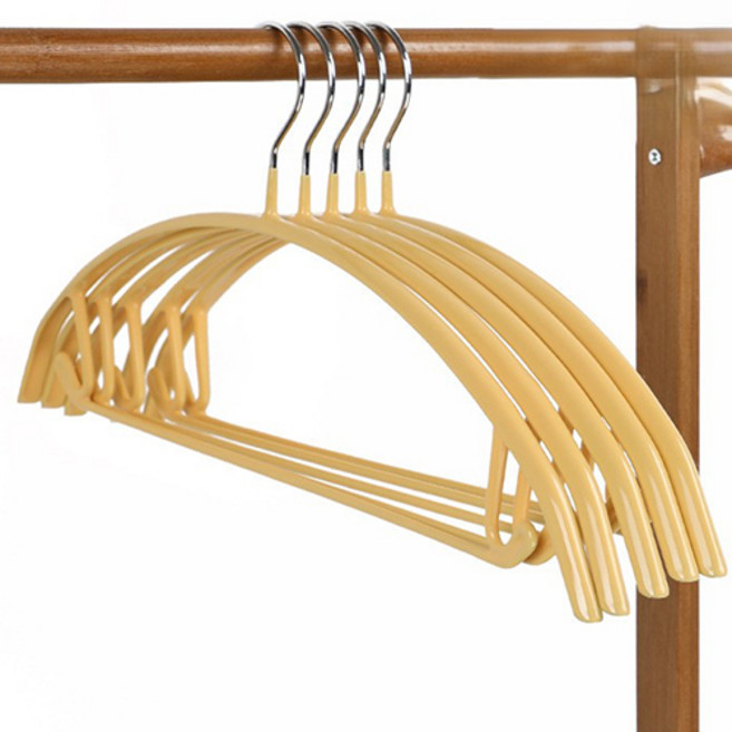 앞날창창 스텐 논슬립 어깨뿔방지 옷걸이, 옐로우, 10개