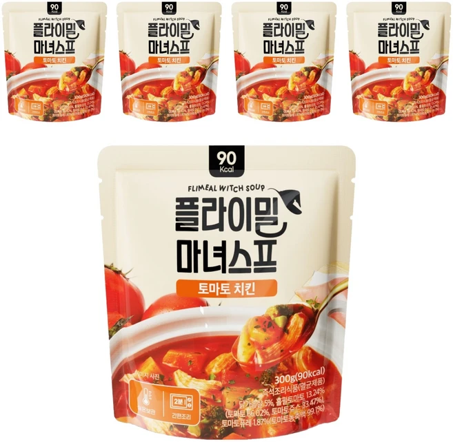 플라이밀 마녀스프 토마토 치킨, 300g, 5개 - 쿠팡