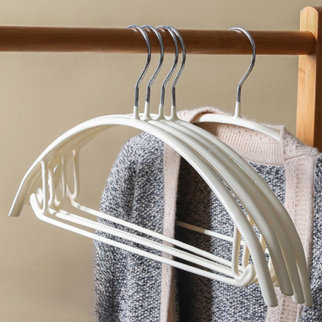 앞날창창 스텐 논슬립 어깨뿔방지 옷걸이, 크림화이트, 20개