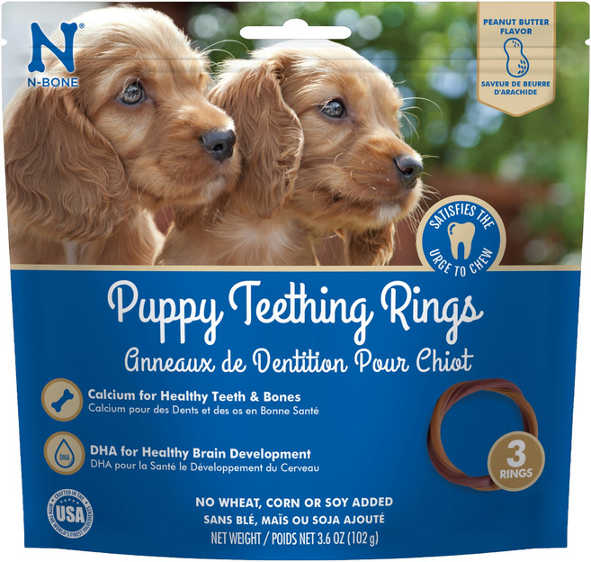 Puppy Teething Rings 幼犬耐咀嚼潔牙圈, 102g, 1包, 花生風味