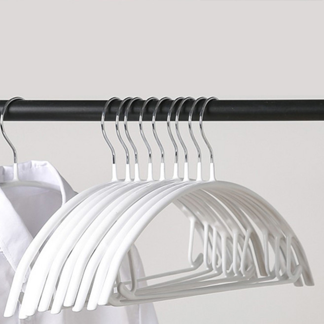 앞날창창 스텐 논슬립 어깨뿔방지 옷걸이, 화이트, 10개