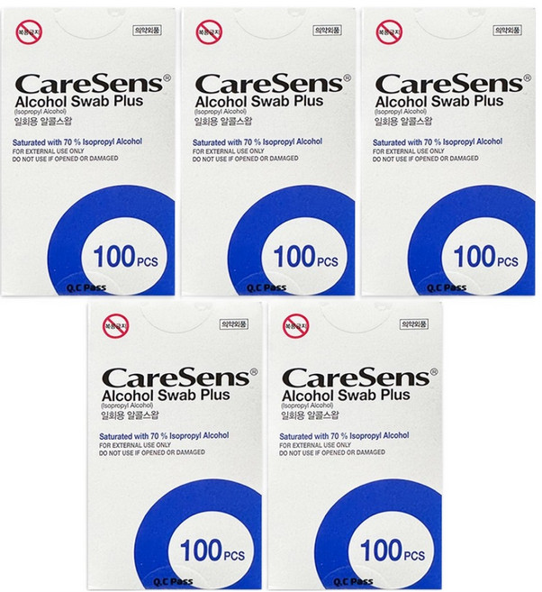 케어센스 아이센스 알콜솜, 5개, 100개입