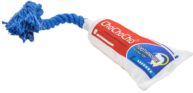 둥둥펫 강아지 터그놀이 로프 쭉쭉 치약 장난감, 혼합색상, 1개