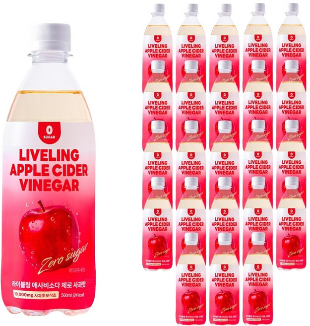 라이블링 애사비 소다 제로 사과맛, 500ml, 24개