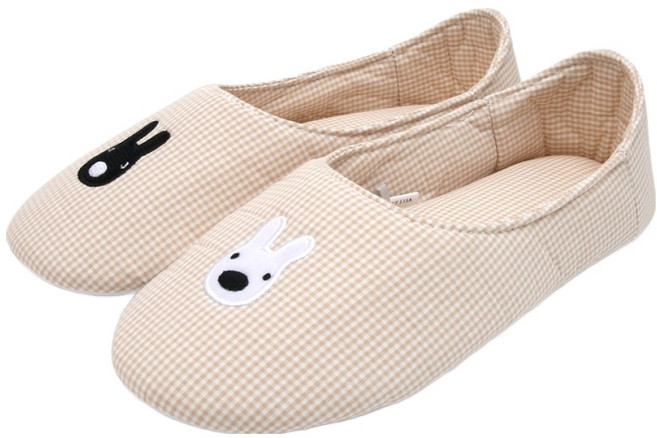 가스파드와리사 체크 덧신, 베이지, 1개