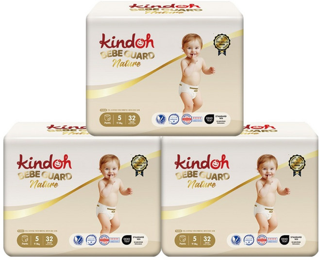 킨도 프리미엄 베베가드 네이처 팬츠형 기저귀 특대형 남여공용, 96매, 5단계