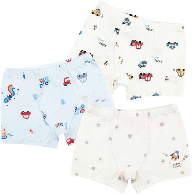 Maykids 兒童用無螢光出動夢想車莫代爾四角褲3件組