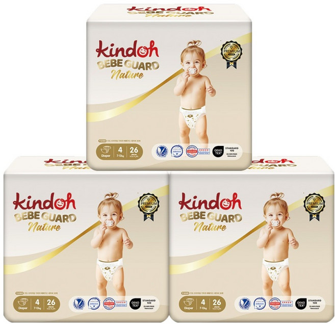 킨도 프리미엄 베베가드 네이처 밴드형 기저귀 대형 남여공용, 78매, 4단계