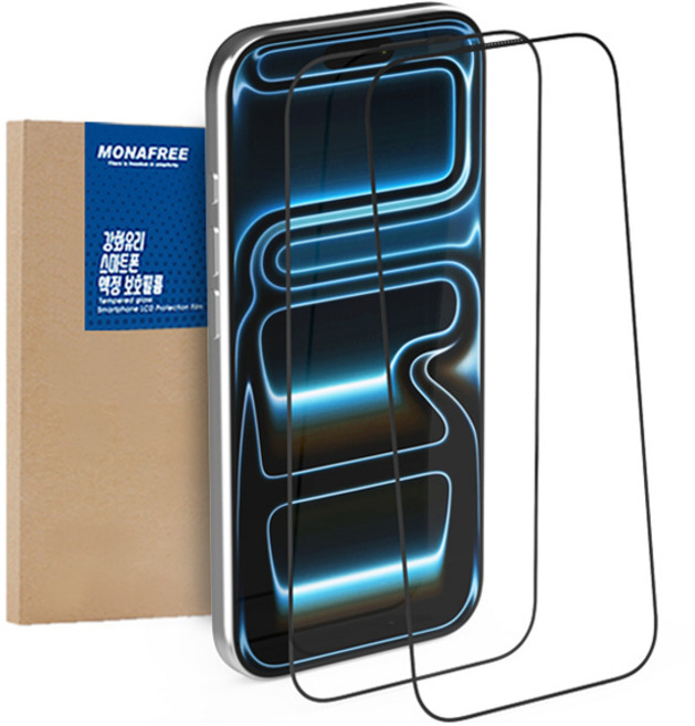 모나프리 풀커버엣지 글라스 휴대폰 액정보호필름 2p 세트, 1세트