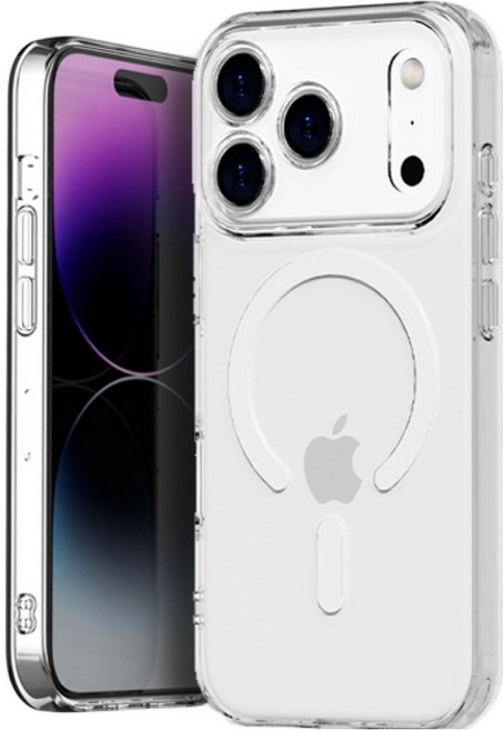 모나프리 맥세이프 호환 소프트 투명 라인 젤리 휴대폰 케이스