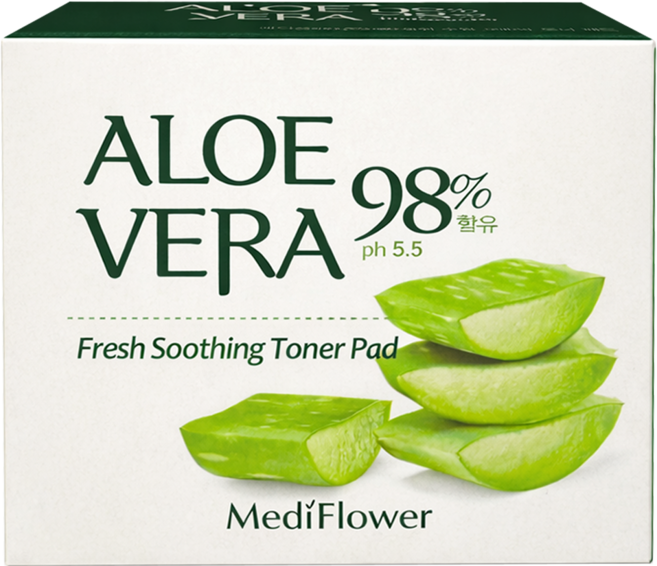 MediFlower 台灣公司貨 蘆薈清新爽膚棉片, 1個, 60片