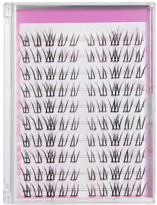 Biantino PARIS 免膠水人造假睫毛 7~12mm 10排 26BRS296 100入, 1個, 單一顏色