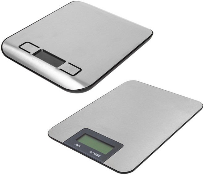 4BNK 디지털 스텐 주방 저울 + 터치형 스텐 주방 저울 세트, 실버, 1kg