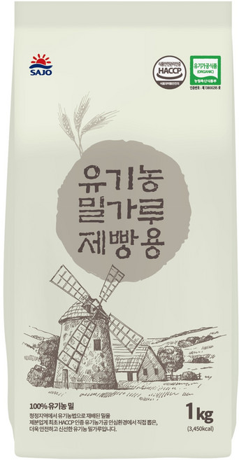 사조동아원 유기농 밀가루 제빵용, 1개, 1kg