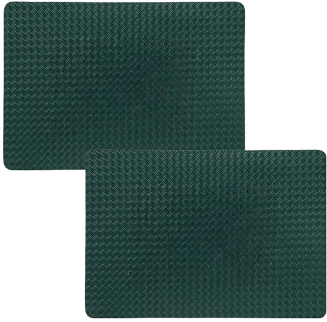 아메리칸로드 매듭레더 클래식 사각 방수 식탁매트 HR2585, 그린, 2개, 43 x 30 cm