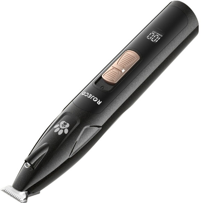 로제코 반려동물 스마트 LED 2단 속도조절 저소음 클리퍼, 1개, 블랙