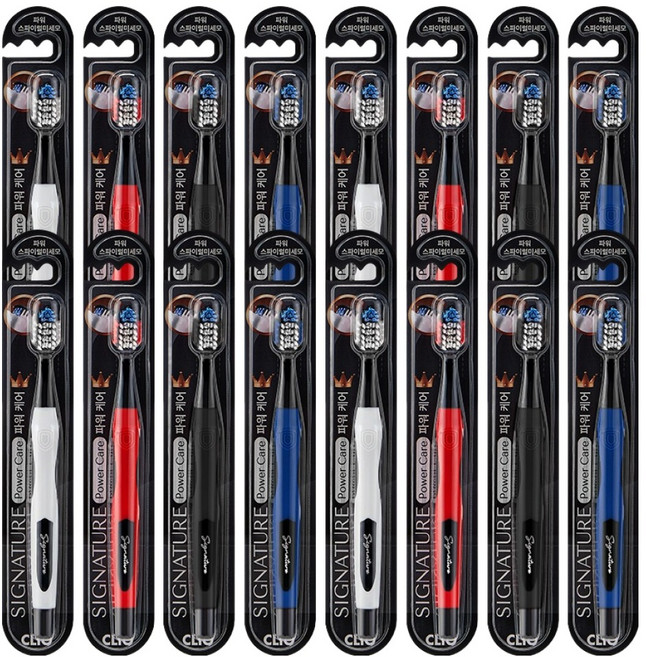 크리오 시그니처 파워케어 딥 클린 크로스 스파이럴 미세모 칫솔 랜덤발송, 16개, 1개입