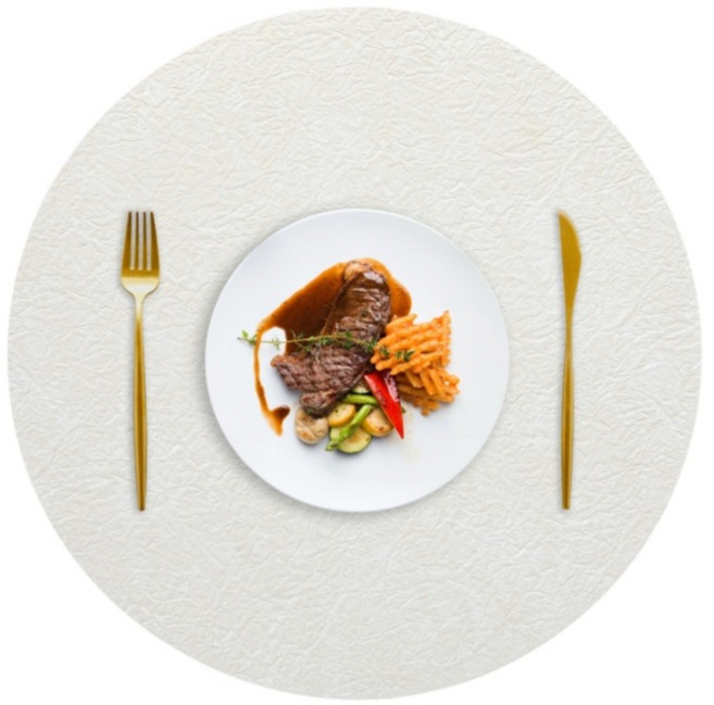 아메리칸로드 원형 레더방수 식탁매트 HR2586, 아이보리, 2개, 33 x 33 cm