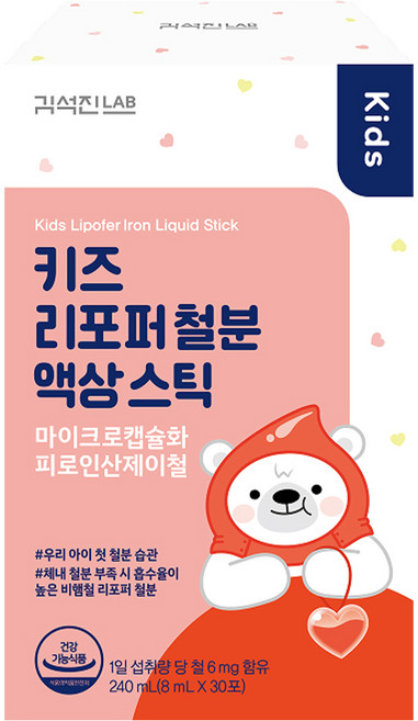 Gimseokjinlab 兒童 Lipoper 鐵質液體條 30入, 1個, 240ml