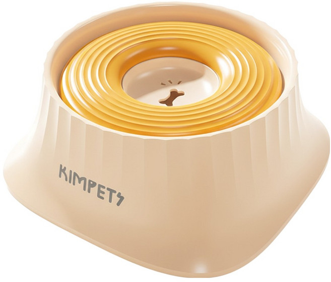 킴펫츠 둥둥펫 반려동물 대용량 흘림방지 플로팅 물그릇, 옐로우, 1개