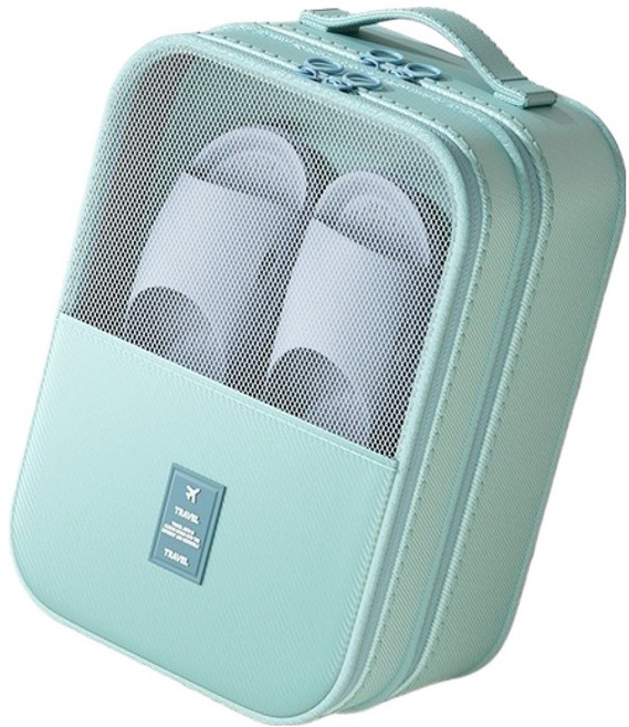 인투 여행용 신발 정리 수납 휴대용 슈즈백 30 x 22 x 15 cm, 민트, 1개
