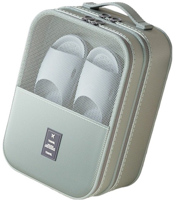 인투 여행용 신발 정리 수납 휴대용 슈즈백 30 x 22 x 15 cm, 그레이, 1개