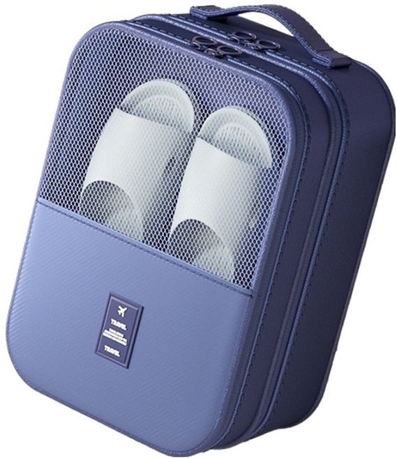 인투 여행용 신발 정리 수납 휴대용 슈즈백 30 x 22 x 15 cm, 네이비, 1개