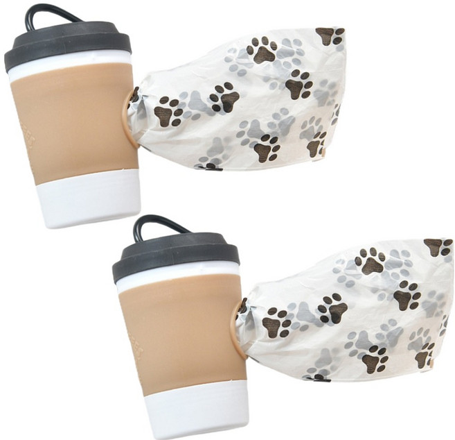 둥둥펫 강아지 풉백 배변봉투 커피컵 케이스 똥츄, 혼합색상, 2개, 15개입