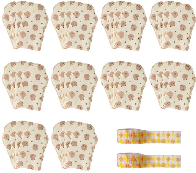 둥둥펫 강아지 일회용 신발 곰돌이 산책 슈즈 40p + 스트랩 2p 세트, 혼합색상, 1세트