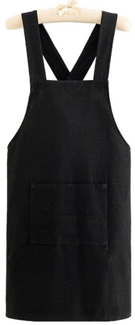 프렌치마르스 X자뒷태 원피스 주방 공방 홈데코 원피스 앞치마 MMM3612, 블랙, 1개