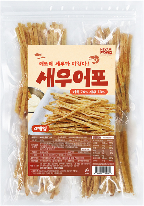 해야미 새우어포 4p, 1개, 120g