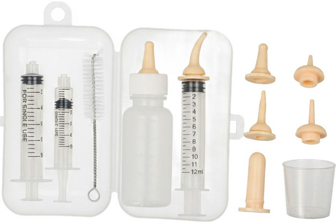 둥둥펫 반려동물 젖병 약먹이기 피딩용 주사기 6종 세트, 혼합색상, 1세트