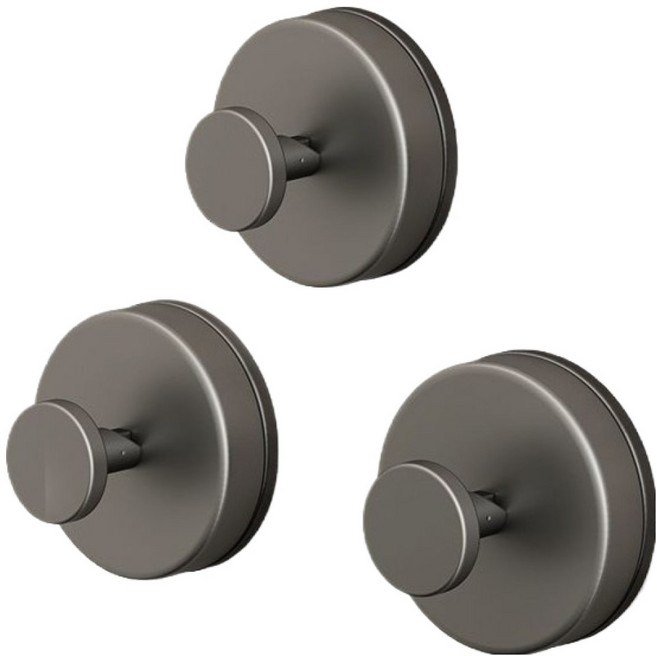 인투 흡착식 원형 옷걸이, 건메탈, 3개