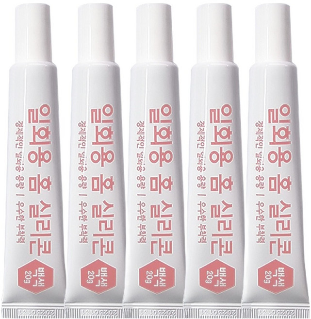 플러스라인 일회용 홈 실리콘 백색 20g, 5개