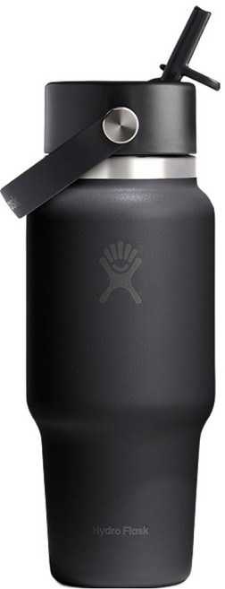 하이드로플라스크 와이드 플렉스 스트로 트래블보틀 텀블러, 블랙 NEW, 1개, 709ml