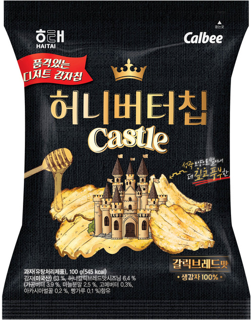 가루비 허니버터칩 캐슬 갈릭브레드맛, 100g, 1개