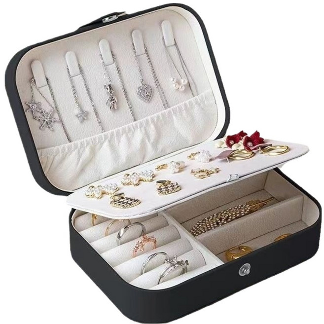 스윗콩 감성 파스텔 주얼리 보관함, 블랙, 1개