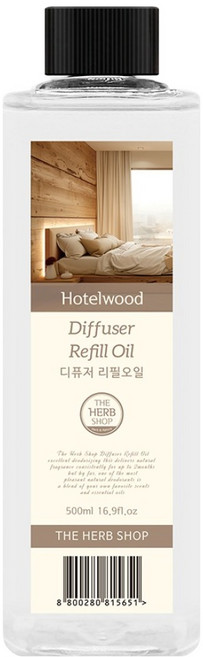 더허브샵 디퓨저 리필오일, 1개, 500ml, 호텔우드