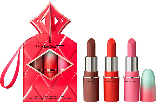 맥 홀리데이 대즐 기프트 컬렉션 와일데스트 글림스 미니 러스터글래스 립 트리오 브라이트, 1개, 노포토스 + 티엔티저 + 포쉬핏