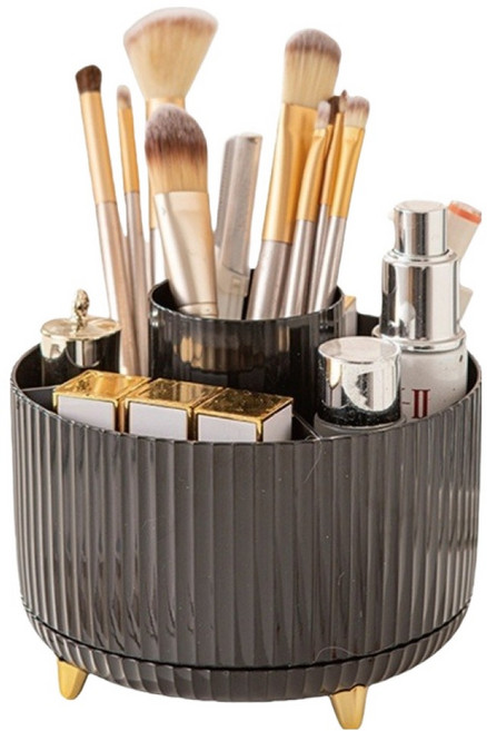 지음앤 회전식 화장품 정리함, 블랙, 1개