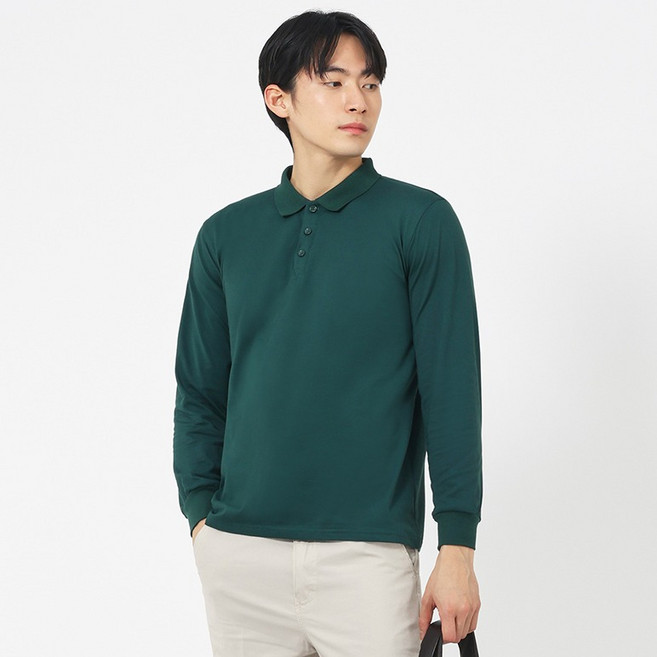 엘쏘 남성용 옴므 기본핏 긴팔 카라 포멀 티셔츠