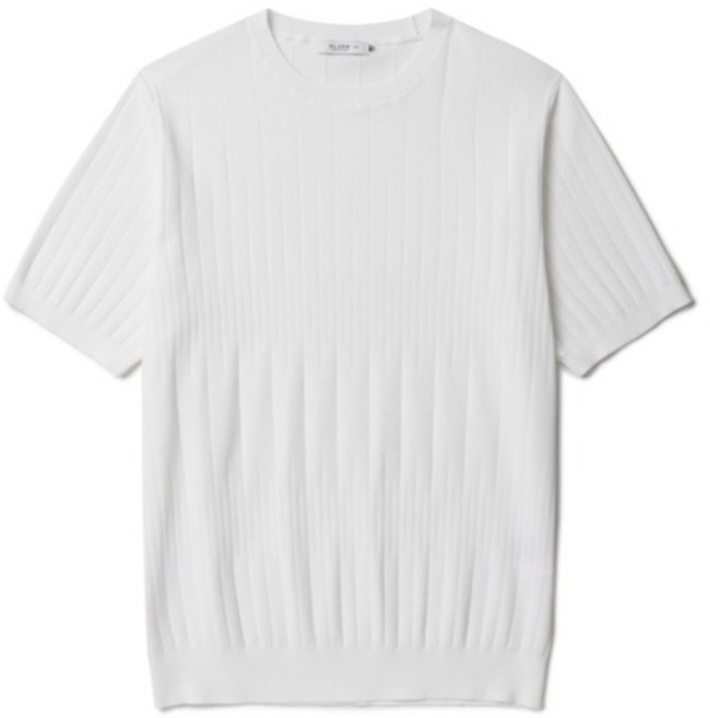 올젠 남성용 버티컬 조직 라운드 반팔 니트 ZOF2ER1310