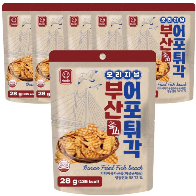 한진식품 오리지널 부산 어포튀각, 6개, 28g