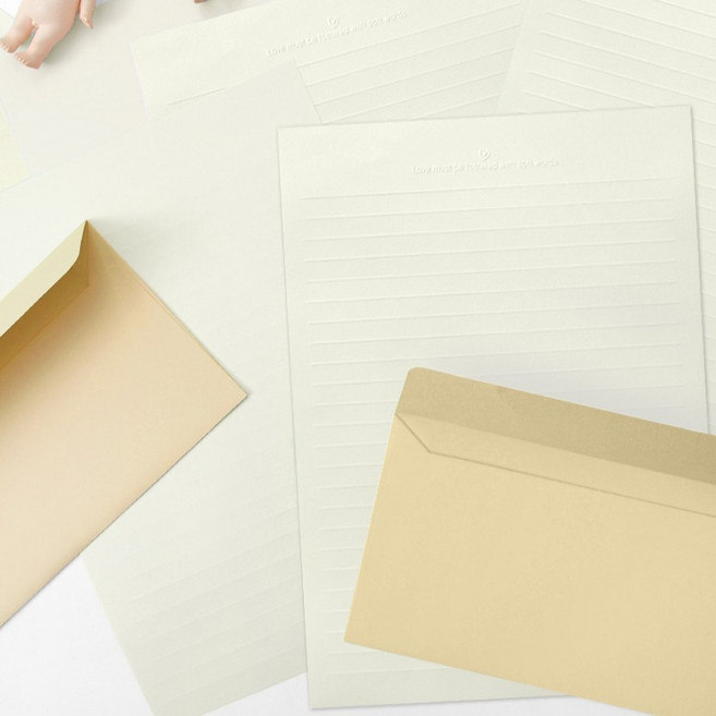 투영디자인 그레이톤 편지지 20p + 봉투 10p 세트, 1세트, 혼합색상