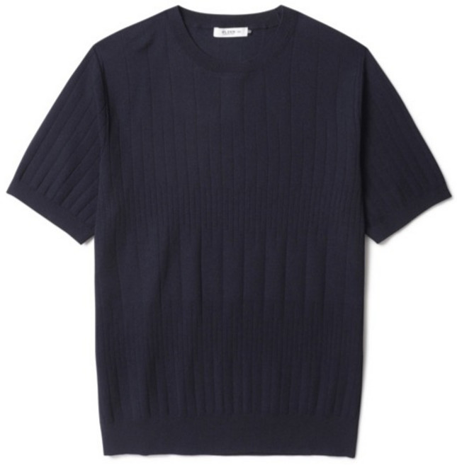 올젠 남성용 버티컬 조직 라운드 반팔 니트 ZOF2ER1310