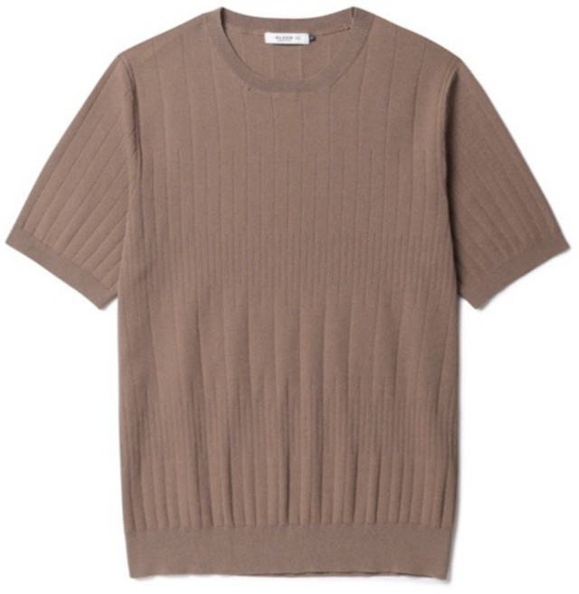 올젠 남성용 버티컬 조직 라운드 반팔 니트 ZOF2ER1310