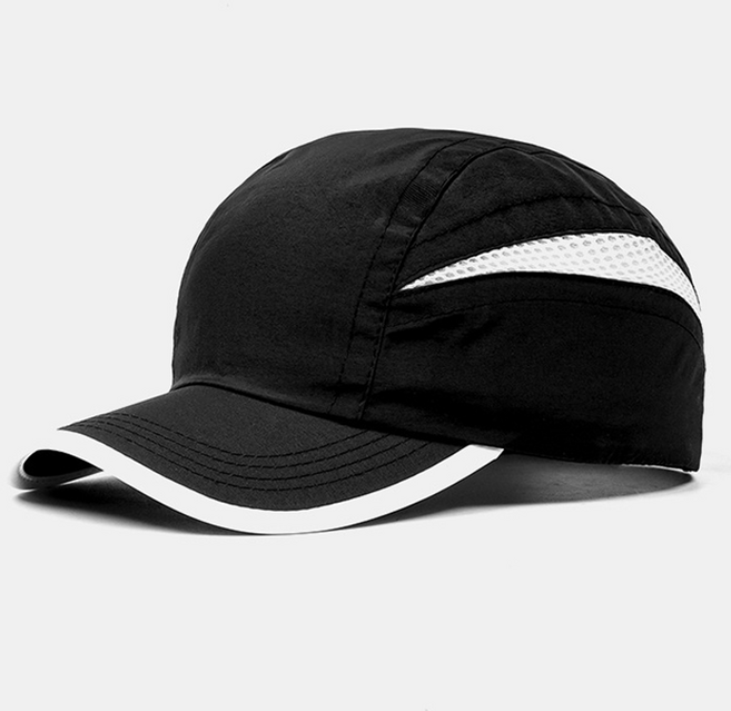 그리뉴얼 쉽게 마르는 방수 가벼운 마라톤 러닝모자, 블랙, 1개