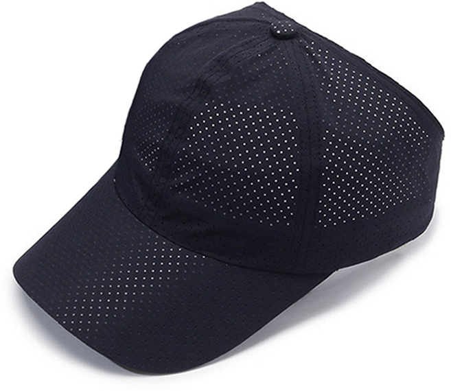 그리뉴얼 스포츠 러닝 포니테일 통기성 모자, 네이비블루, 1개